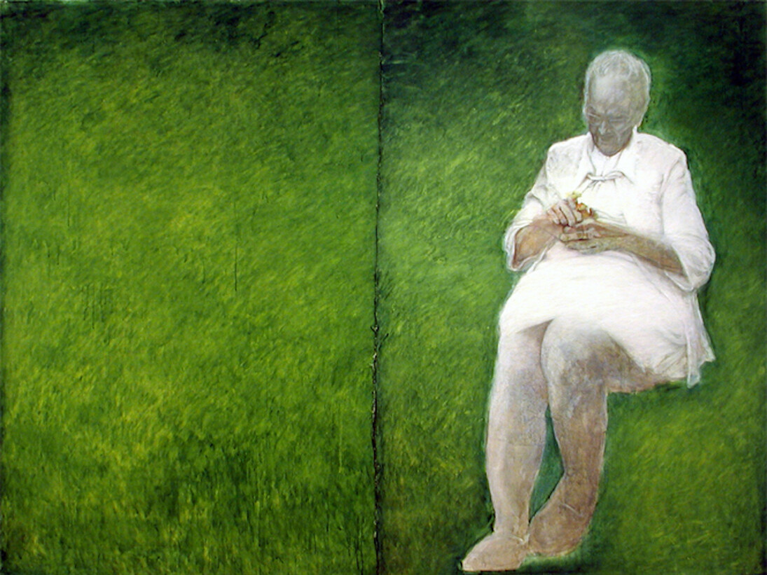 May Stevens, Alice in the Garden (panels A and B), 1988-89. (c) May Stevens; Courtesy of the artist and Ryan Lee, New York