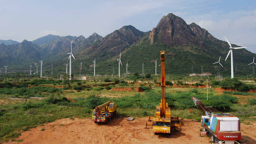 Windmill complex, Kerala (India) - even renewable energy without curbing elite energy demand is unsustainable @ Ashish Kothari