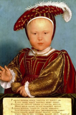 Hans Holbein the Younger and studio, Edward, Prince of Wales (later Edward VI), about 1538. Oil paint on panel; 22 3/4 x 17 in. Promised Gift of the Berger Collection Educational Trust