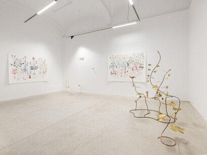 Blanca Gracia, Mala hierba nunca muere (Weeds never die), exhibition view. Courtesy Prats Nogueras Blanchard Barcelona/Madrid. Photo by Roberto Ruiz