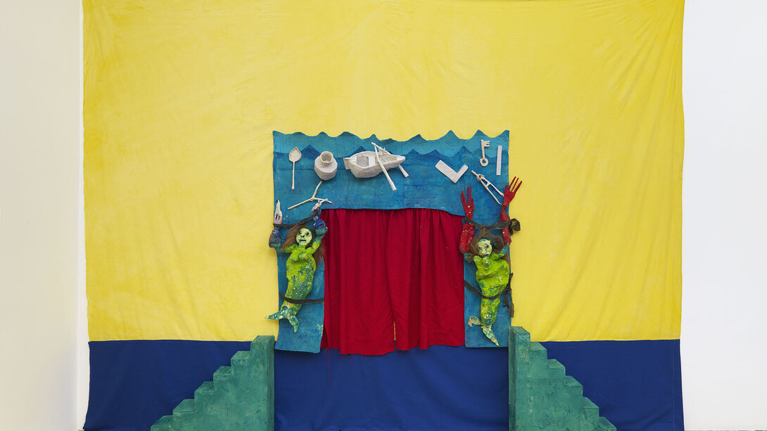 Marvin Gaye Chetwynd, Corine's Puppet Theatre, 2014, Mixed media, Variable dimensions, photo credits by Alessandro Zambianchi, courtesy of Massimo De Carlo Milano/London
