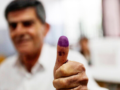 A voter during the Lebanese election