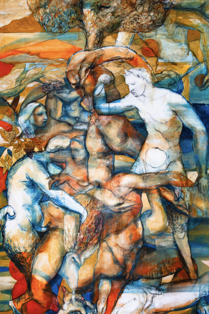 Gabriel Buttigieg, Acrylic, Charcoal & Satin Varnish on Linen