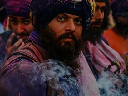 Man in the cultural garment at a festival in Pakistan
