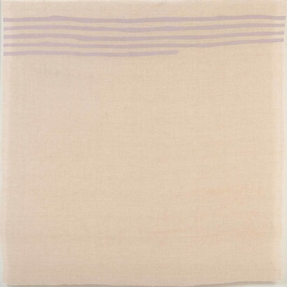 Giorgio Griffa, Linee orizzontali, 1973, Acrilico su tela, 90 x 90 cm