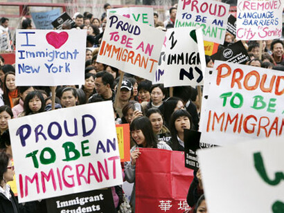 An immigrants demonstration