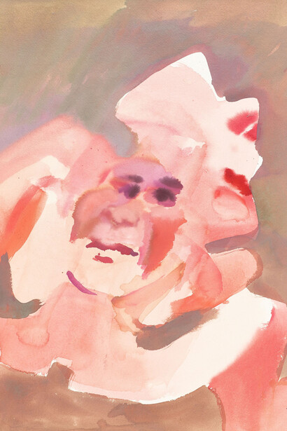 Maria Lassnig 
Ohne Titel (Untitled)
ca. 1964-1968
Watercolour on paper
56.6 x 38.9 cm / 22 1/4 x 15 3/8 in
© Maria Lassnig Foundation
Courtesy the Foundation and Hauser & Wirth
Photo: Roland Krauss 
