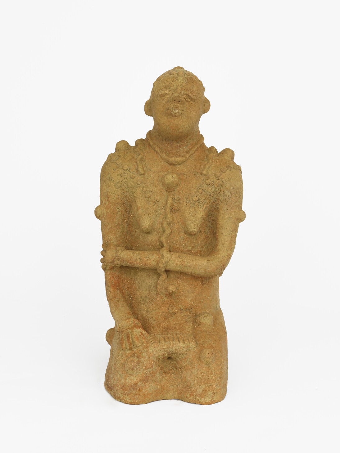 Tribal
Vente d'Une Superbe Divinite (Sale of a Superb Divinity) from Niger, Mali, 1200-1400 AD
Terracotta
21 1/2 inches high

Provenance
Pirat, Abidjan, Ivory Coast, circa 1970