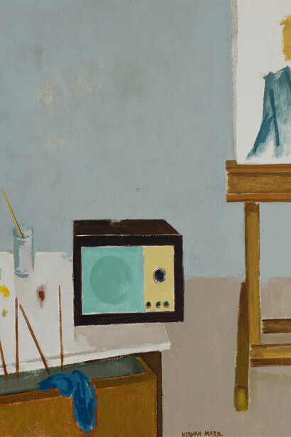Herman Maril, Music in the studio (detail), 1985. Courtesy of LewAllen Galleries