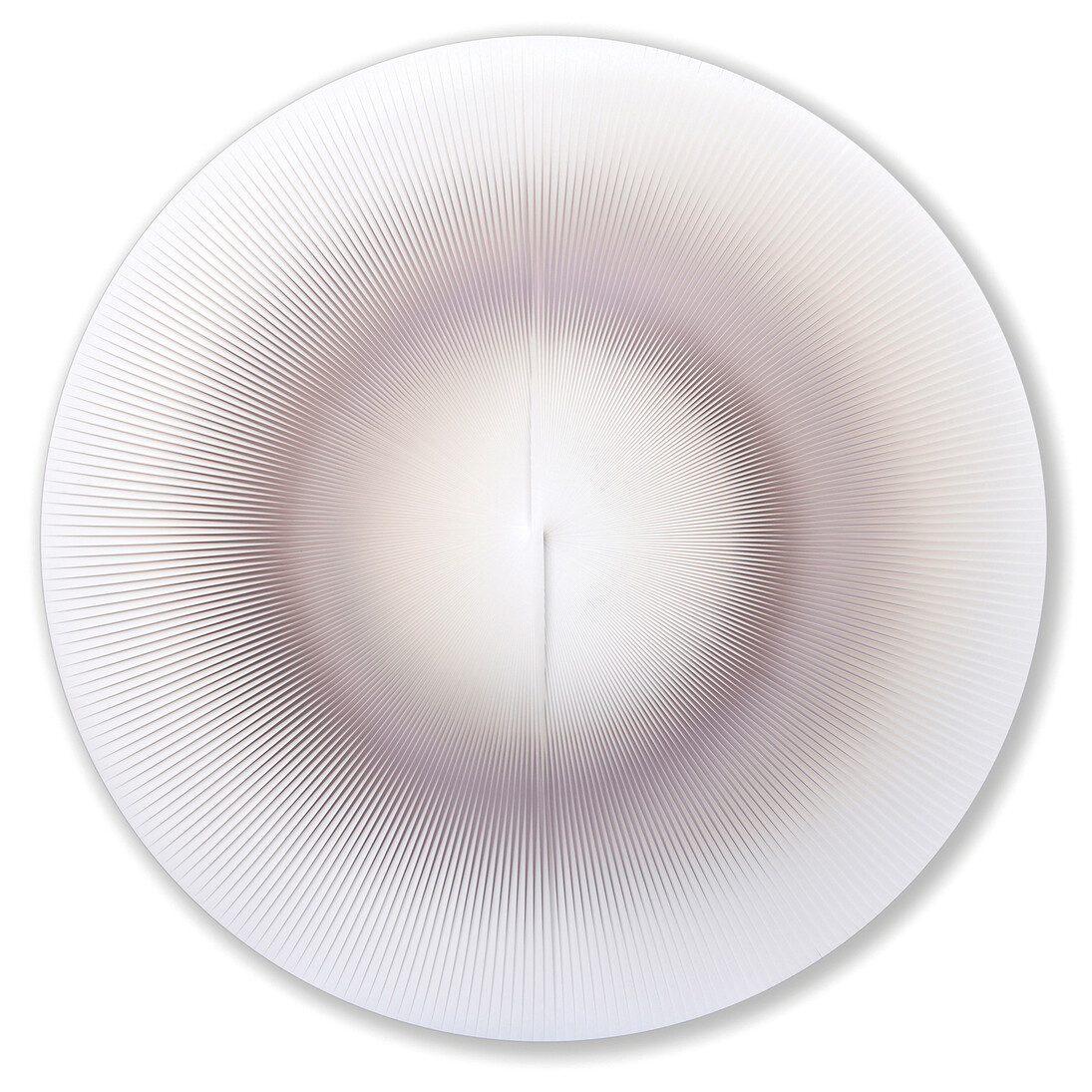 Alberto Biasi, Variable round image, 1978, PVC relief on painted wood panel, 102 x 102 x 4 cm