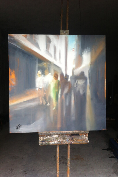 Tim Parry, Birthday Party, 95 cm x 95 cm, oil on canvas