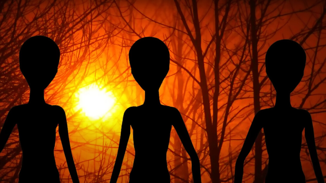 Three alien silhouettes