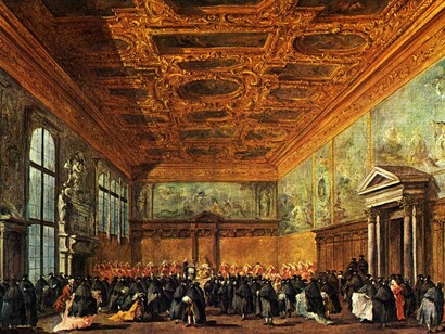 Sala del Gran Consejo de Venecia que funcionó entre en 1172 y 1793