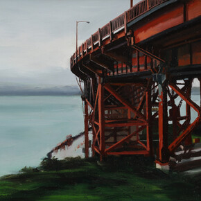 Eileen David, Looking North, 2017, oil on canvas, 8 x 16 in