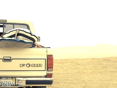 Al bajar de la camioneta