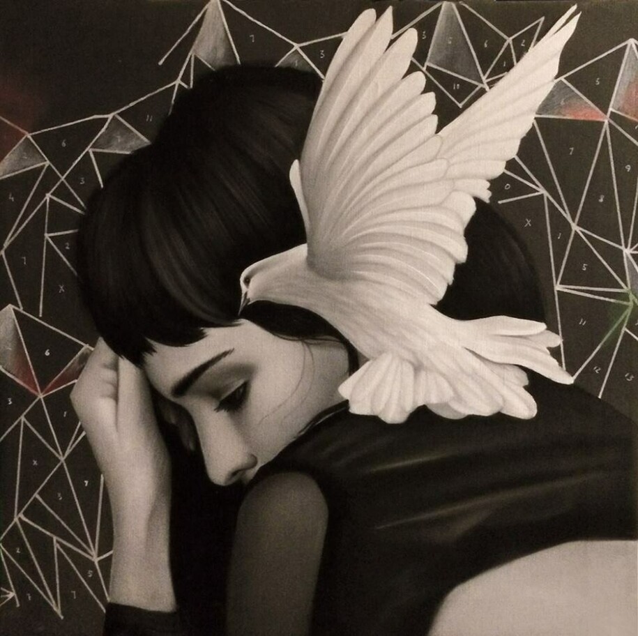 Seven Moods, So far-so close, oil on canvas, 50 x 50 cm, dorothycircusgallery