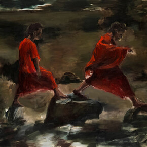 Lynette Yiadom-Boakye, Curses, 2011, Oil on canvas, 160 x 202 cm, Private Collection, US Courtesy of Corvi-Mora, London and Jack Shainman Gallery, New York