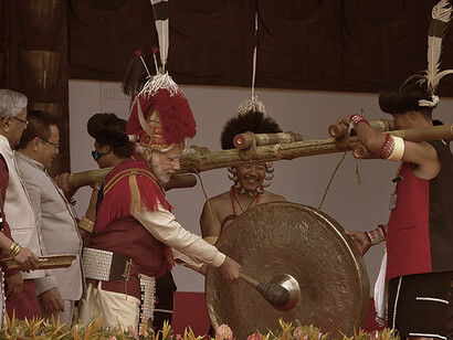 Indian Prime Minister Narendra Modi on his visit to North East India