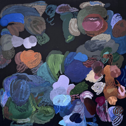 Judy Dolnick, Untitled (526C), c. 1989, acrylic on canvas, 48x48 inches. Courtesy of the artist and Andrew Rafacz