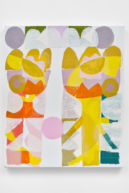 Meghan Brady,
Wrong Number, 2024,
Acrylic and Oil on Canvas,
28 x 24 inches,
71.1 x 61 cm. Courtesy of the artist and Mrs.