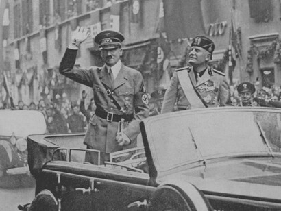 Adolf Hitler y Benito Mussolini en Múnich, 1938