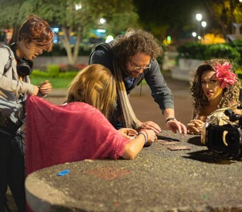 Jurgen Ureña in shooting of «Abrázame como antes»