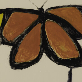 Fritz Scholder, Orange Butterfly #2 (detail), n.d., Monotype, 17.75 x 23.63 in. Courtesy of LewAllen Galleries
