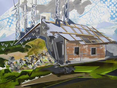 Annalisa Fulvi, Geometrie rurali n9, 2014, acrilico su tela, 60 x 80 cm