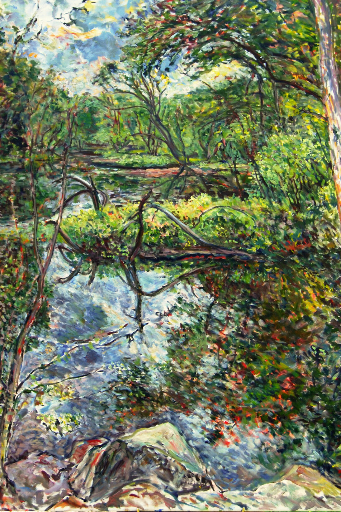 James Chisholm, Trees Within the Ipswich River, Topsfield, 50” x 40” x 2”, Oil on Canvas, Courtesy of Agora Gallery  