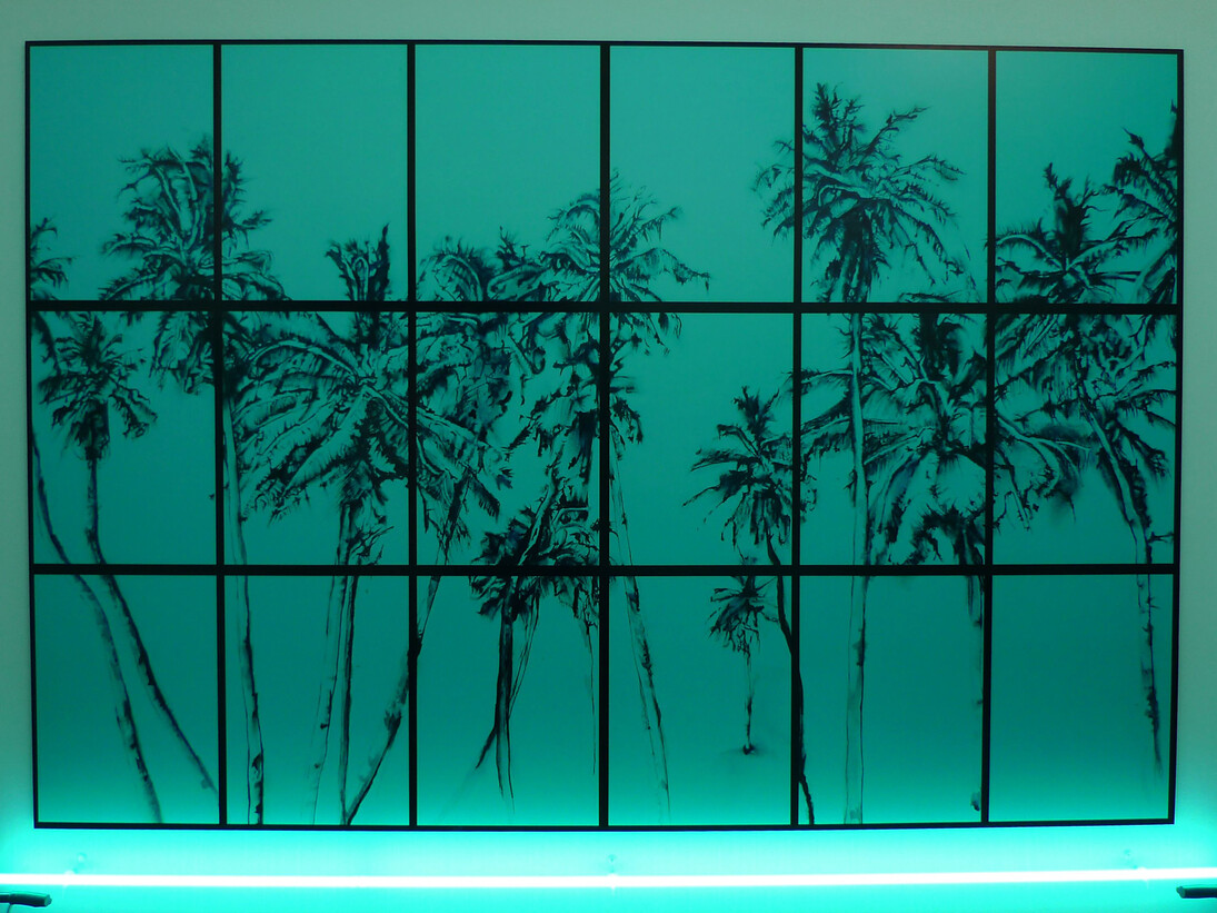 Imogen Parry, Bikini, 2014, print with neon light, 190 x 127 cm
