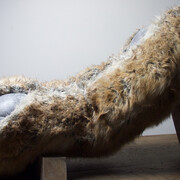 Melanie Cooper Pennington, Temporary Supports, 2017, Faux fur, foam, wood.