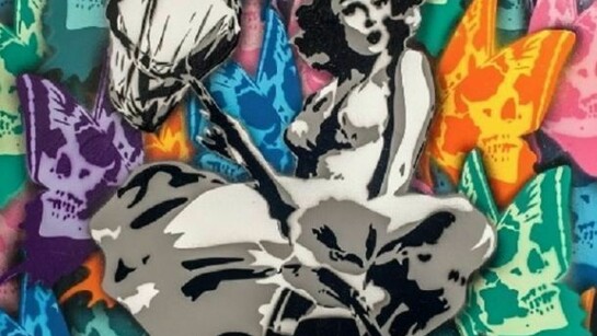 Rich Simmons, Pin-Up Butterfly, 3D Multicoloured, Spray Paint on Canvas, 48 inches x 36 inches