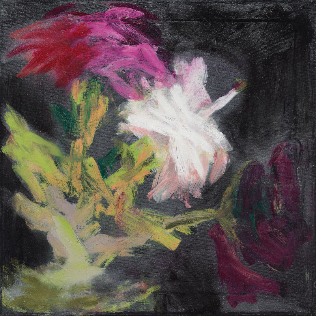 Bleckner, Ross, Untitled 6622, 2014, oil on canvas, 18x18in. Courtesy Sargent's Daughters and Mary Boone Gallery.