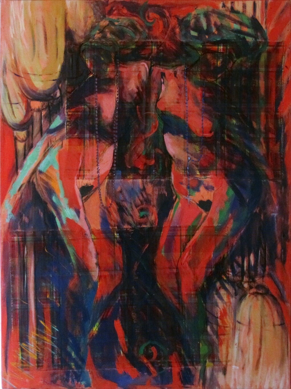 Joan Dubique, Ancestor, 2013, 110 x 148 cm, mixed media on canvas, © Joan Dubique