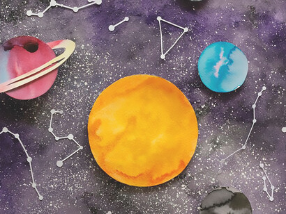 Discover a visually striking display of paper planets artfully arranged, igniting your imagination with a captivating glimpse into celestial realms