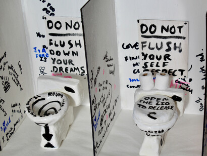 Jemima Sara, The Toilet, installation view. Courtesy of the Liminal Gallery