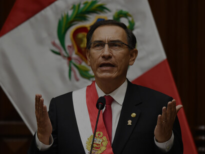 Martín Vizcarra, presidente de la República del Perú tras aceptarse la dimisión de Pedro Pablo Kuczynski. Su mandato culminó en la noche del 9 de noviembre del 2020