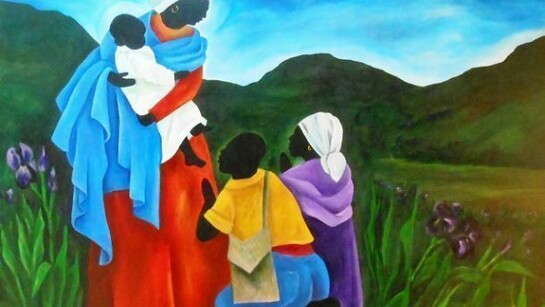 Patricia Brintle, Madona di Loreto, Acrylic on Canvas, 50" x 60"