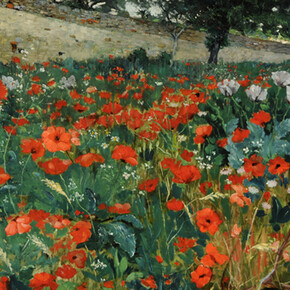 Julius Rolshoven (American, 1858-1930), Field of Poppies, 1887, oil on canvas, 33 ½ x 53 in., The Jean and Graham Devoe Williford Charitable Trust