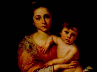 Detalle de «Virgen con el Niño», de Murillo