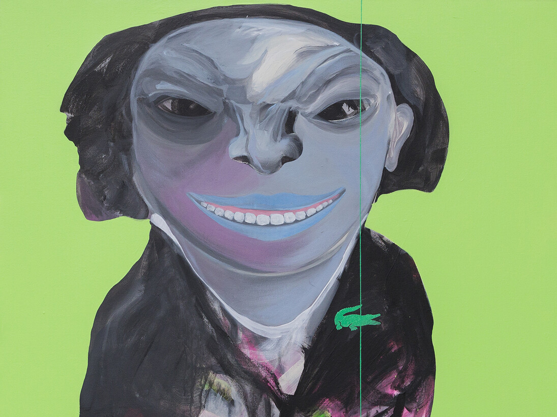 Kais Salman, Joker 4 (detail), 2014, Acrylic on canvas, 150 x 120 cm