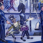 Denzil Forrester, Brixton blue (detail), 2018. Courtesy of Pippy Houldsworth Gallery