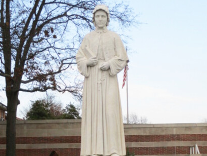 Statue of St. Elizabeth Ann Seton at the National Shrine of Saint Elizabeth Ann Seton in Emmitsburg, Maryland, USA