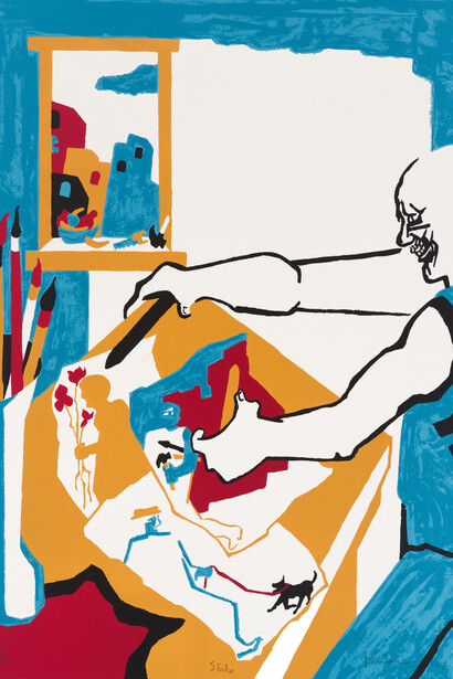 Jacob Lawrence, Artist in studio, AP 9/10, 1994. Courtesy of DC Moore Gallery