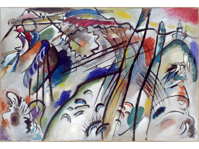 Improvisation 28 (second version) (Improvisation 28 [zweite Fassung]), 1912, oil on canvas, 111.4 x 162.1 cm