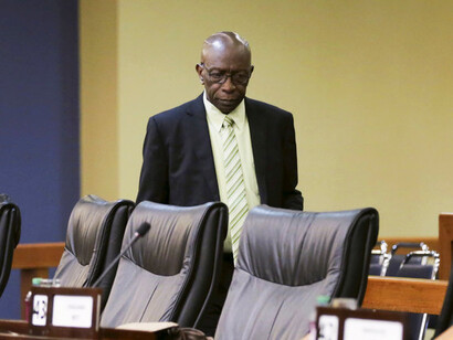 The former FIFA official Jack Warner at the seat of Trinidad and Tobago's Parliament. Credit Andrea De Silva Reuters