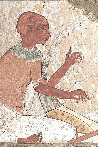 Blind harper from the Tomb of Nakht (TT52), circa 1422-1411 BCE, Egypt
