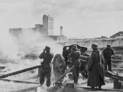 Militares alemanes durante la batalla de Stalingrado
