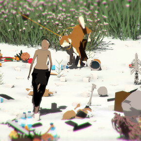 Ian Cheng, Emissary Forks at Perfection (detail), 2015, Vector drawing on vinyl, 130 x 150 cm, Courtesy of the artist and Pilar Corrias Gallery