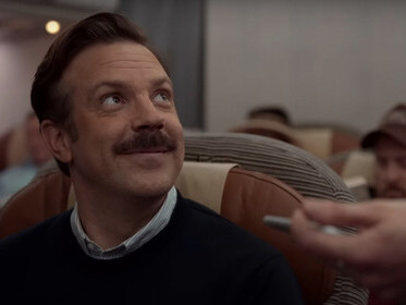 Jason Sudeikis as the optimistic Ted Lasso in the hit TV series Ted Lasso